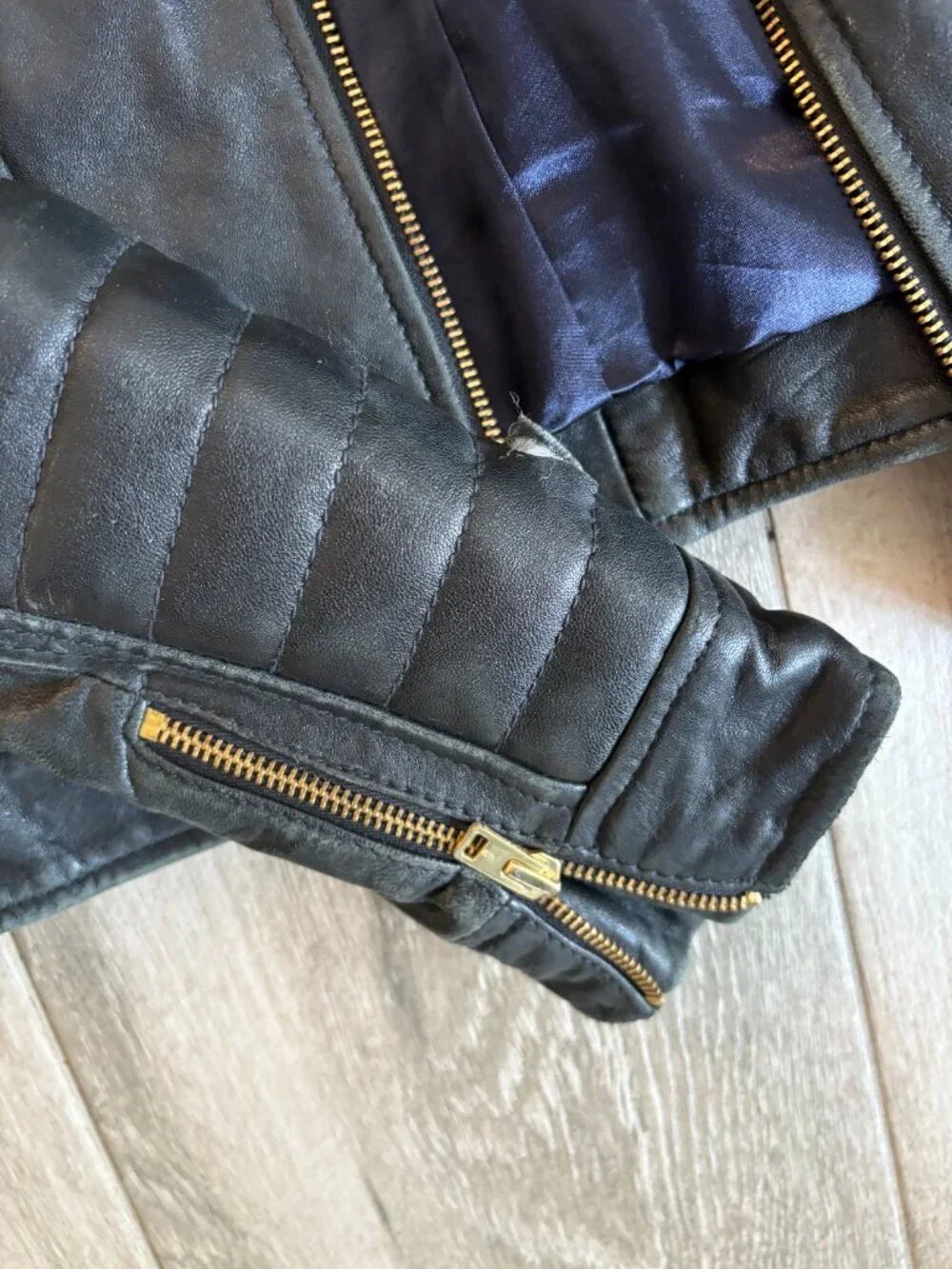 J.Crew Black Stand Collar Leather Jacket